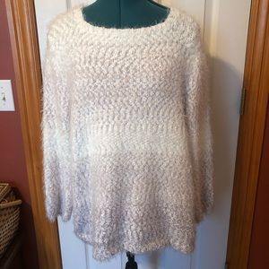 Alfred Dunner sweater ivory and mauve size Large